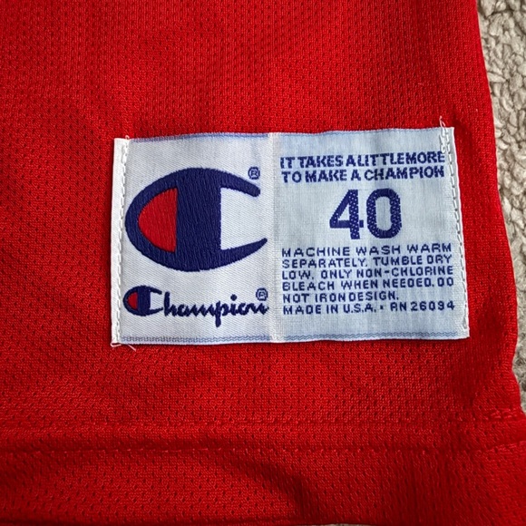 Vintage Champion Bulls #45 Red Jersey - size 40 - Picture 3 of 4